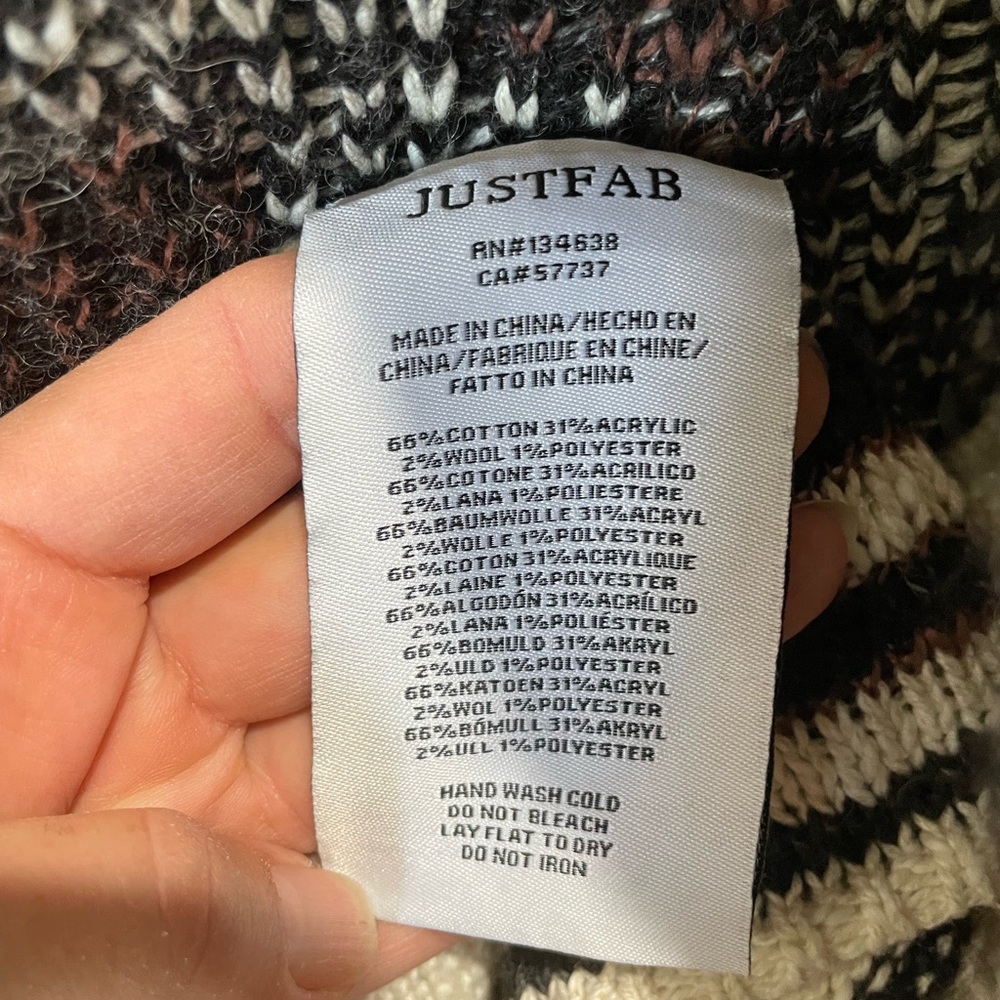 JustFab Women's Brown and Cream Cardigan - Picture 5 of 5